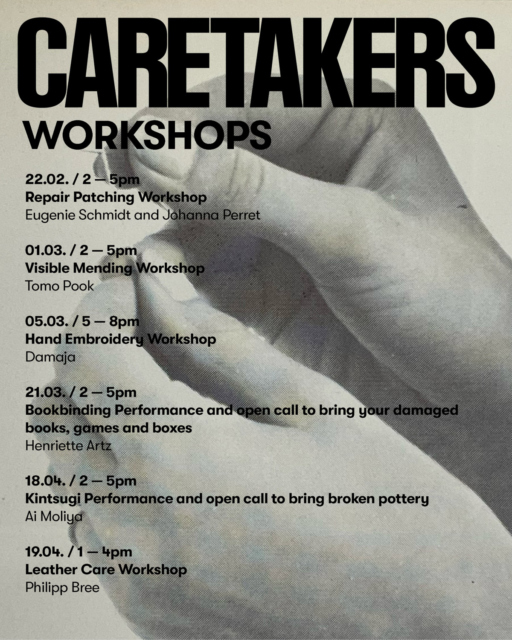 Invitation of the exhibition CARETAKERS at the Berlin design gallery MAJ VAN DER LINDEN