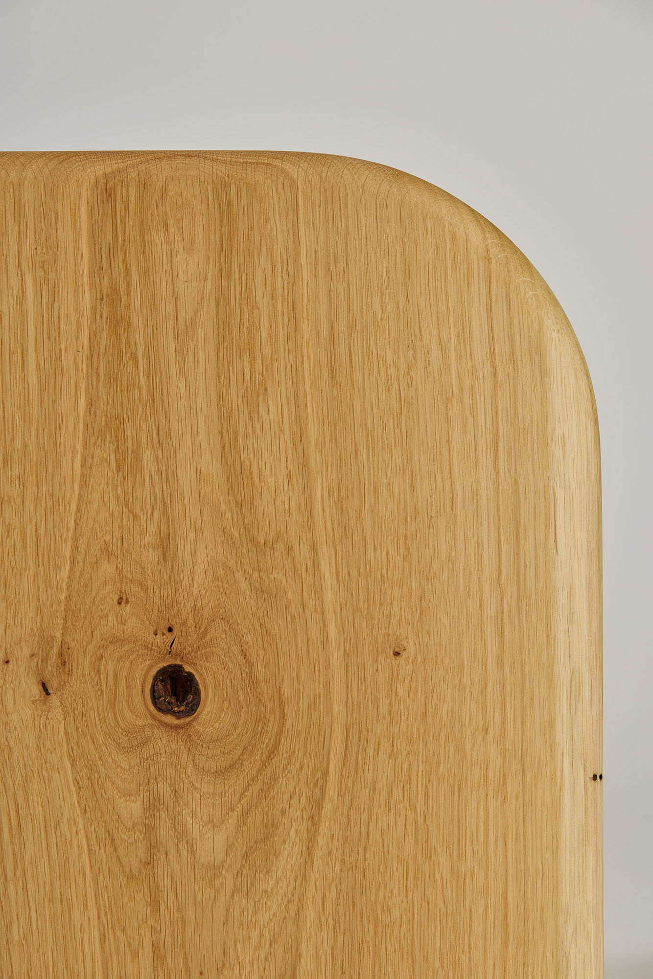 Close up of Stool Typ 04 by Sanghyeok Lee, oak 