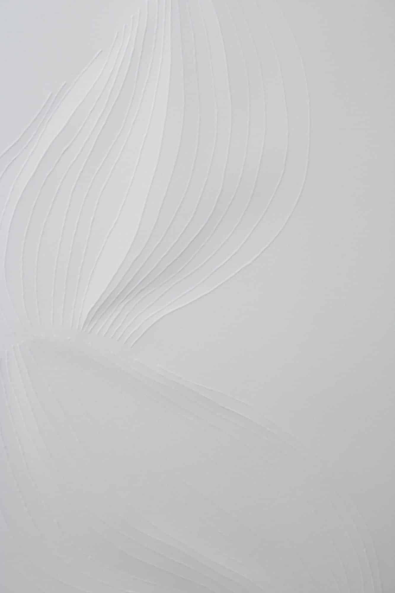 Detail of Spur III showing embossed paper surface by Myriam Perrot, embossed Hahnemühle paper, 2021/2022