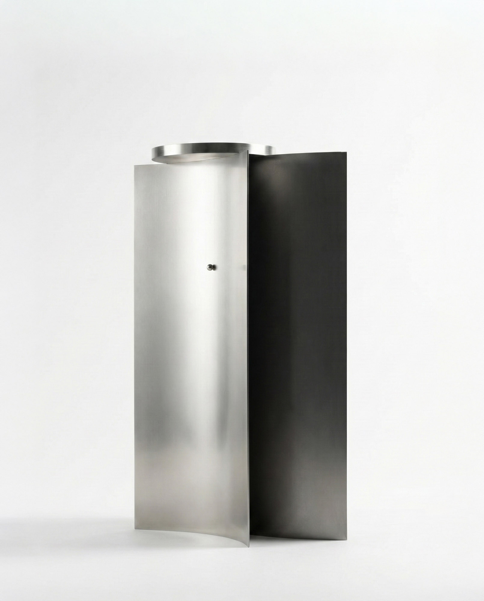 Asymptote Side Table by Anoe Melliou, stainless steel and magnets, 2025 