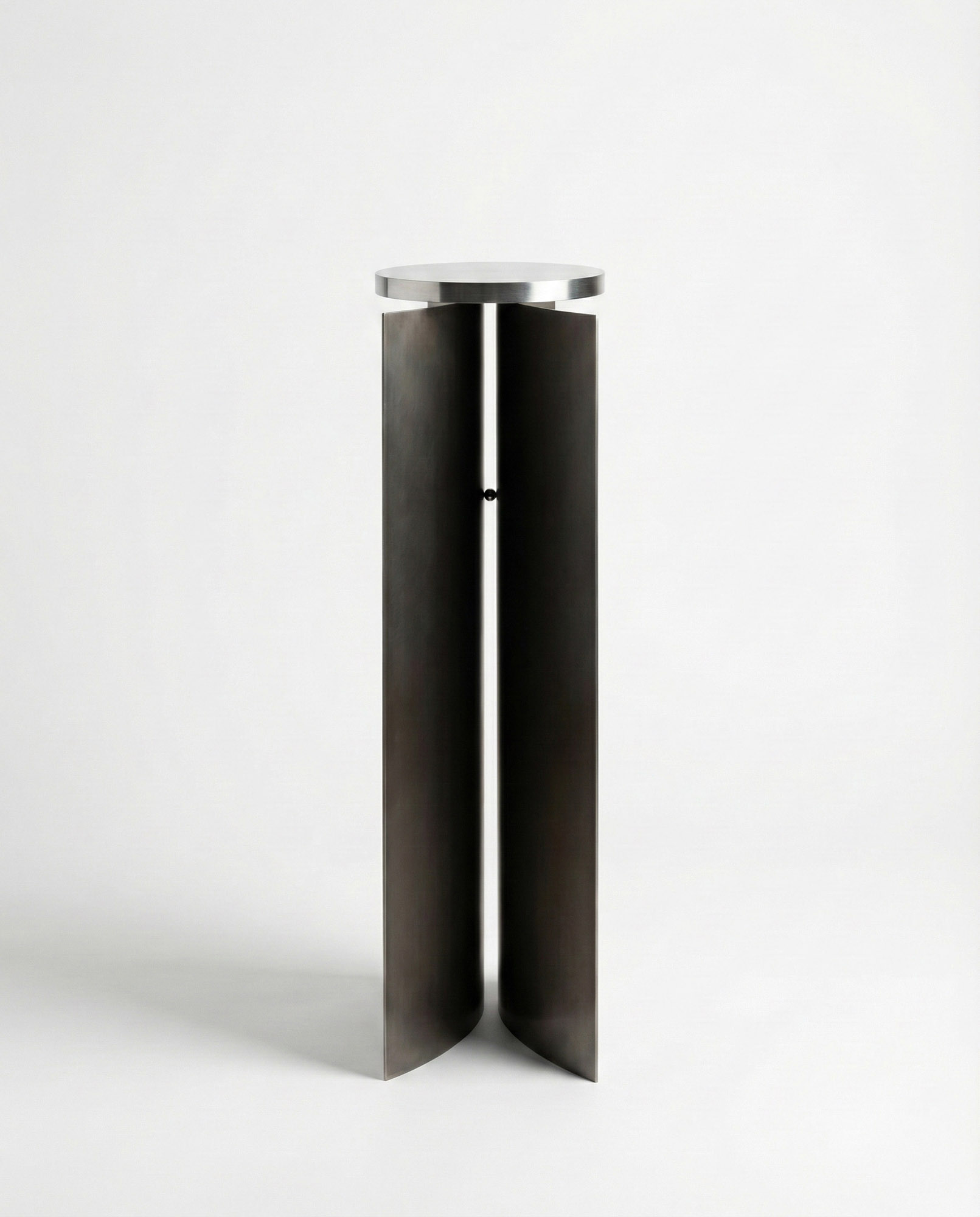 Asymptote Side Table by Anoe Melliou, stainless steel and magnets, 2025 