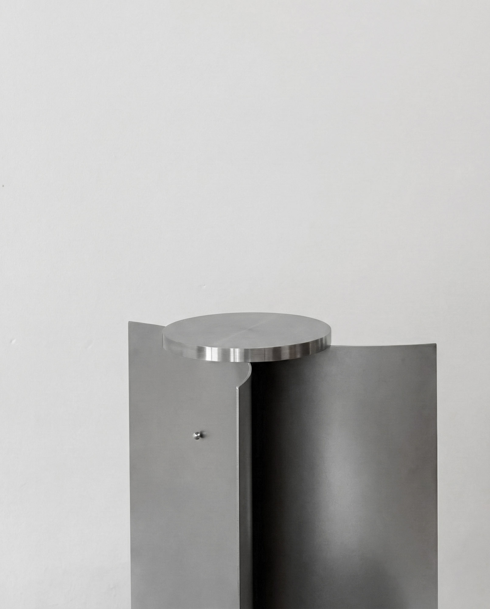 Asymptote Side Table by Anoe Melliou, stainless steel and magnets, 2025 