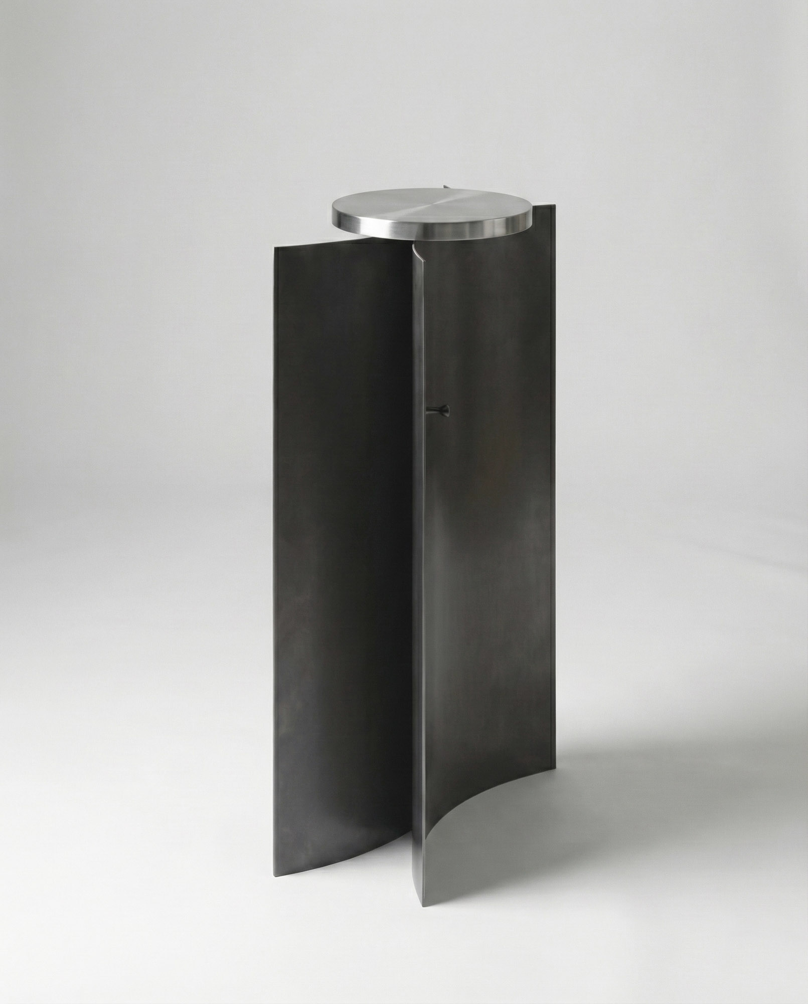 Asymptote Side Table by Anoe Melliou, stainless steel and magnets, 2025 