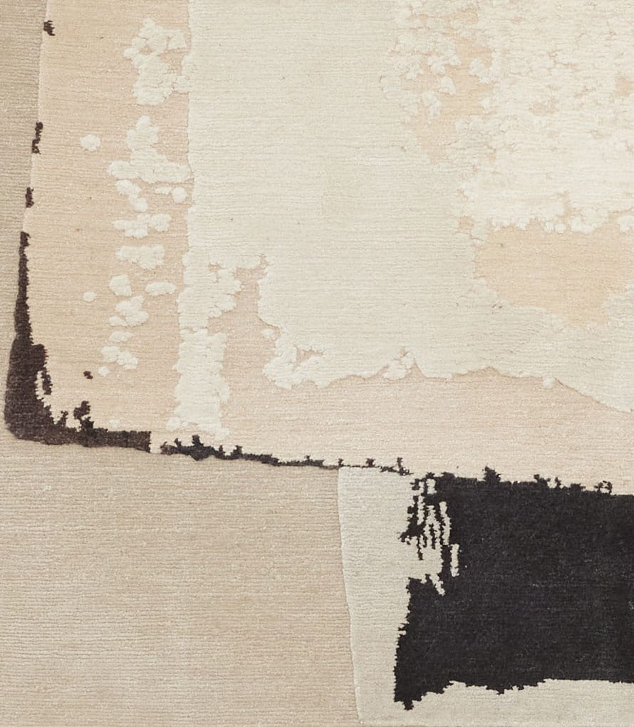Detail of Rhizomes 3 Black and White by Maison Rhizomes and Charlotte Culot showing textile surface
