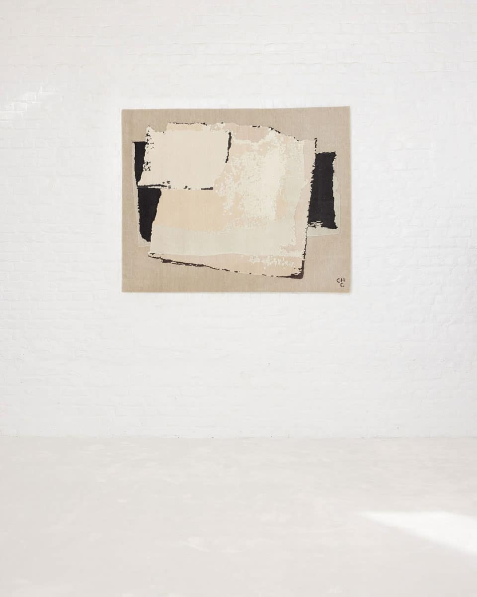 Rhizomes 3 White and Grey by Maison Rhizomes and Charlotte Culot, textile art rug