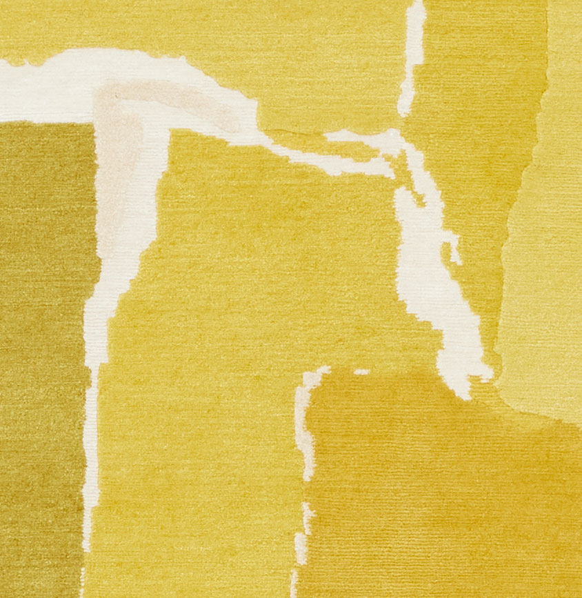 Detail of Rhizomes 4 Yellow by Maison Rhizomes and Charlotte Culot showing textile surface