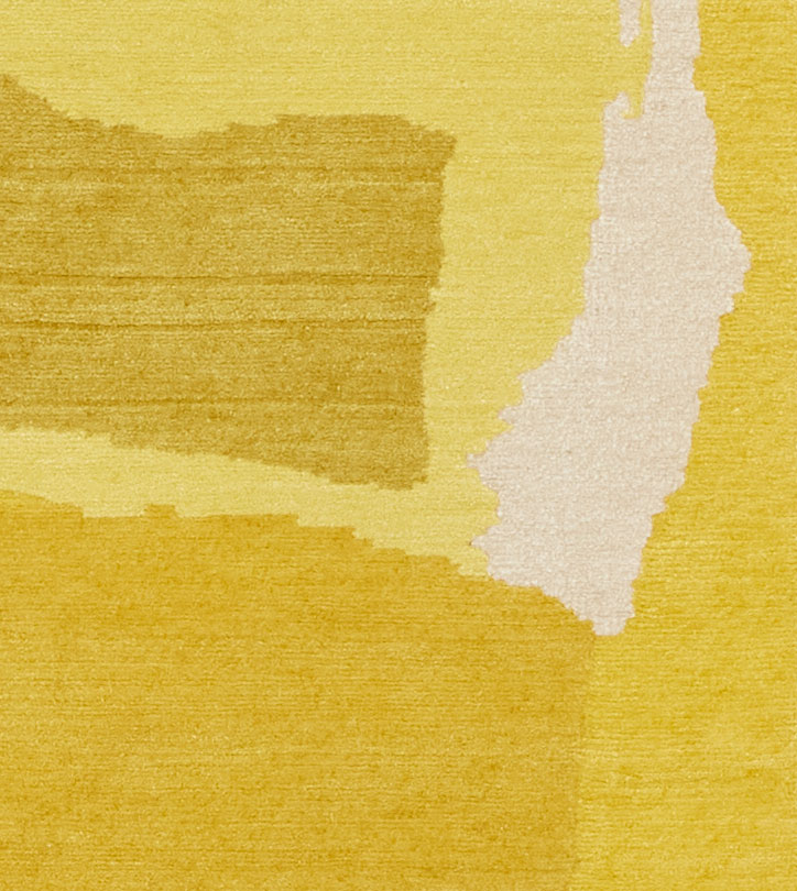 Detail of Rhizomes 4 Yellow by Maison Rhizomes and Charlotte Culot showing textile surface