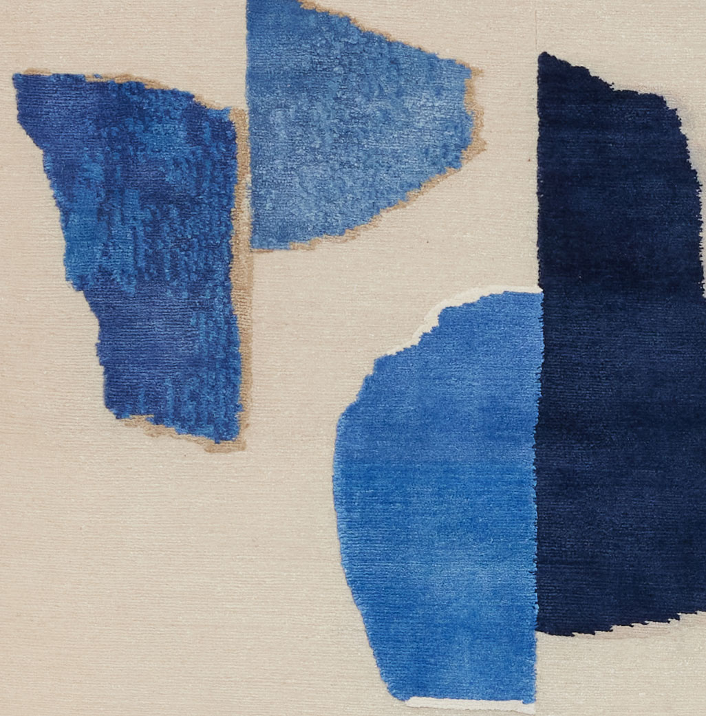 Detail of Milky Way Blue by Maison Rhizomes and Charlotte Culot showing textile surface 