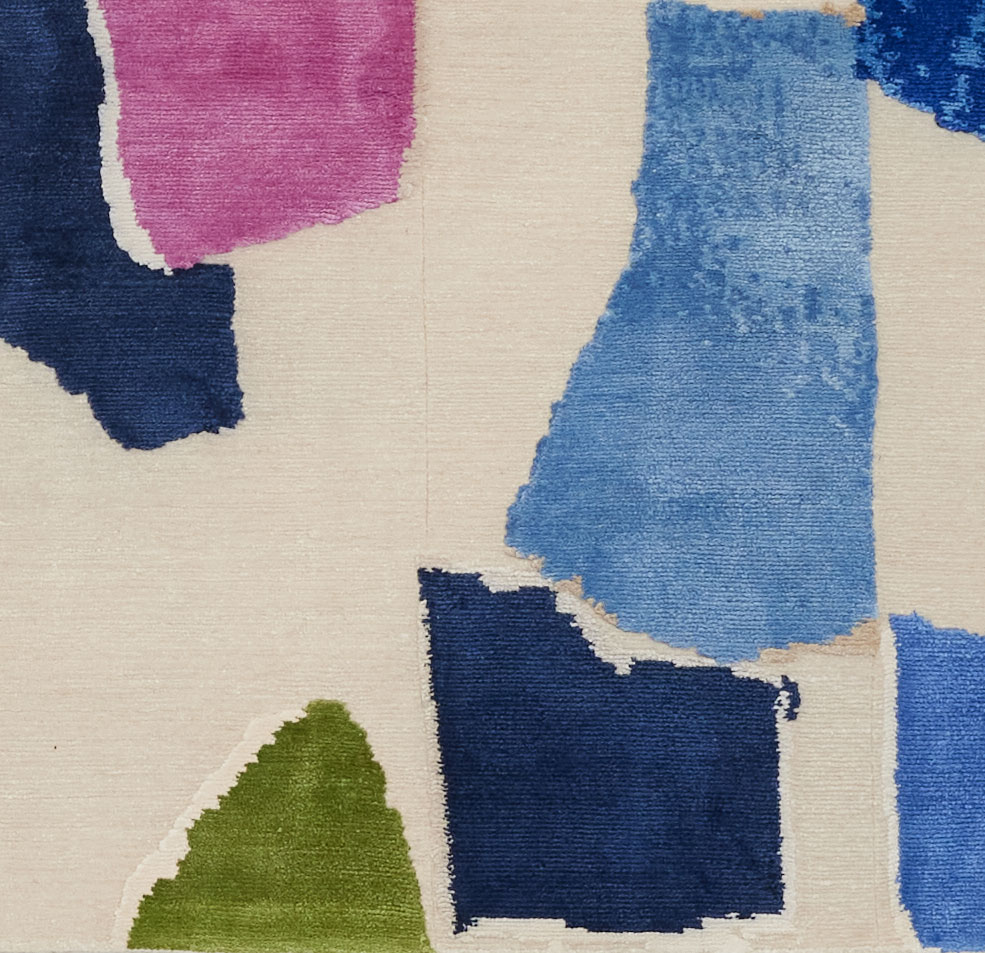 Detail of Milky Way Blue by Maison Rhizomes and Charlotte Culot showing textile surface 