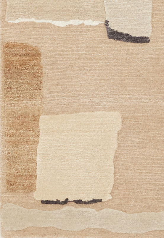 Detail of Runner Cobble Stone Tabac by Maison Rhizomes and Charlotte Culot showing textile surface