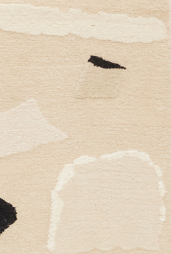 Detail of Runner Cobble Stone White by Maison Rhizomes and Charlotte Culot showing textile surface 