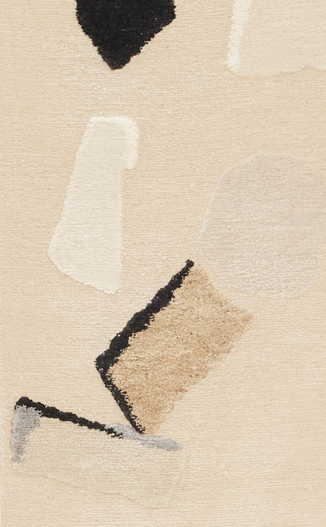 Detail of Runner Cobble Stone White by Maison Rhizomes and Charlotte Culot showing textile surface 