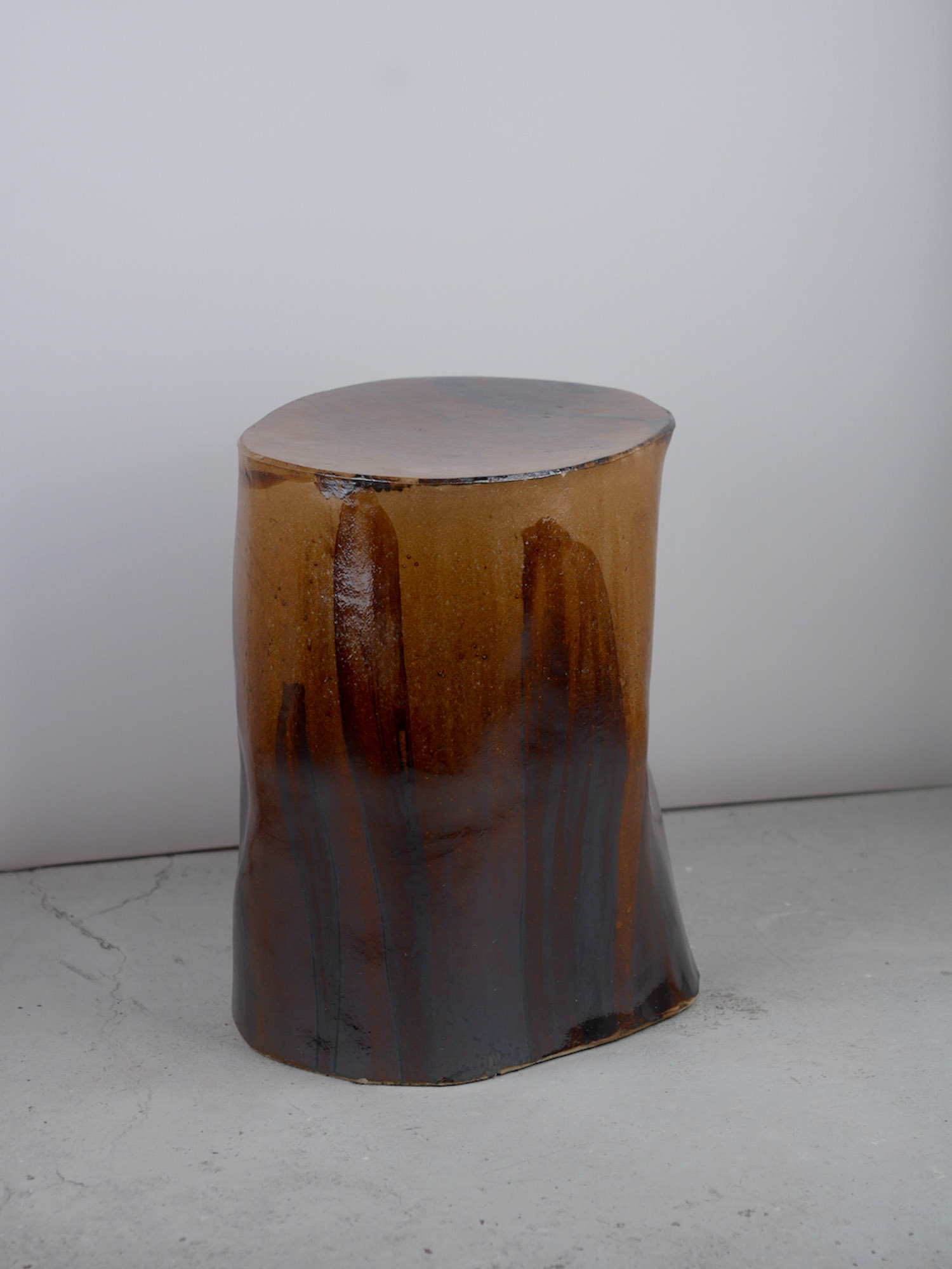 Ignite by hap ceramics, 2023, ceramic and stainless steel side table and stool 
