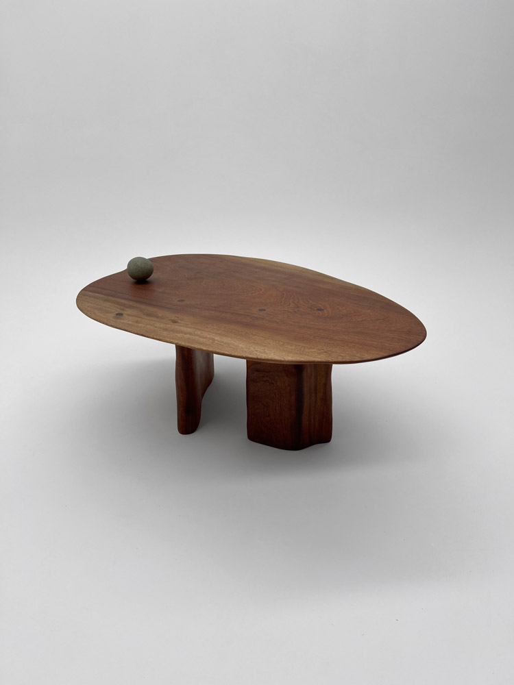 Deformed Coffee Table by Camille Tan, solid Sapele wood 