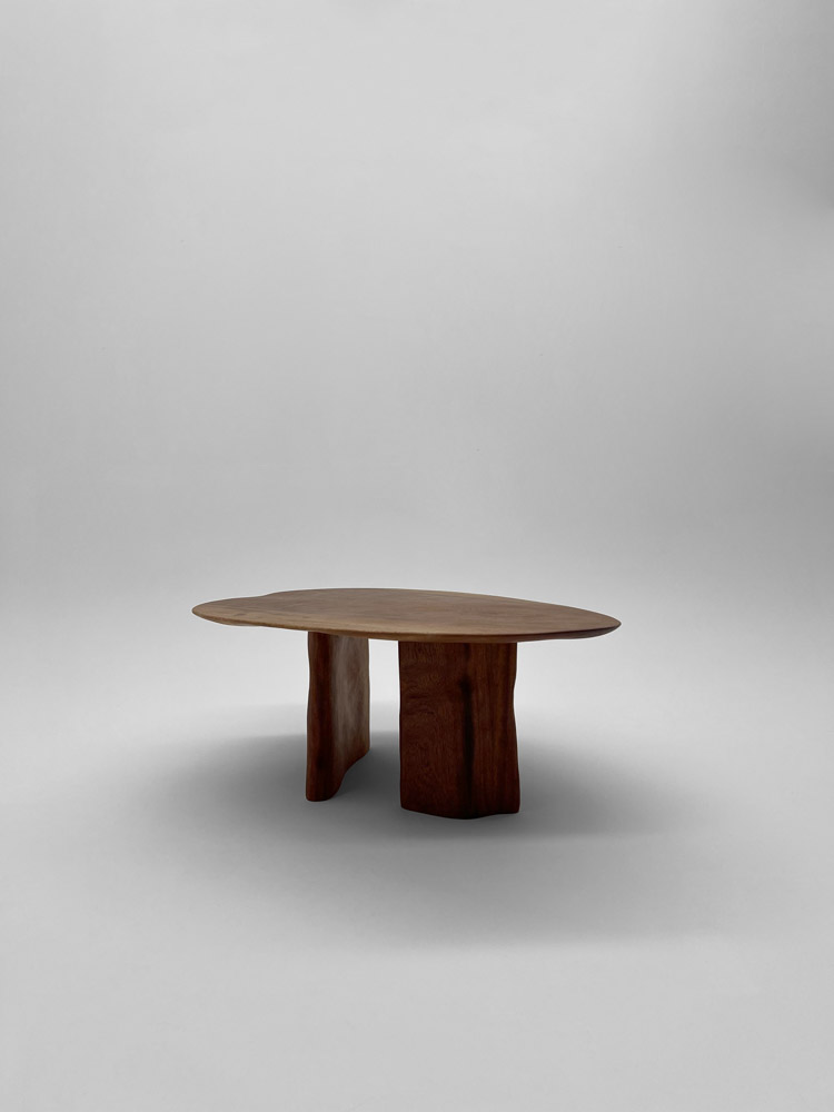 Deformed Coffee Table by Camille Tan, solid Sapele wood 
