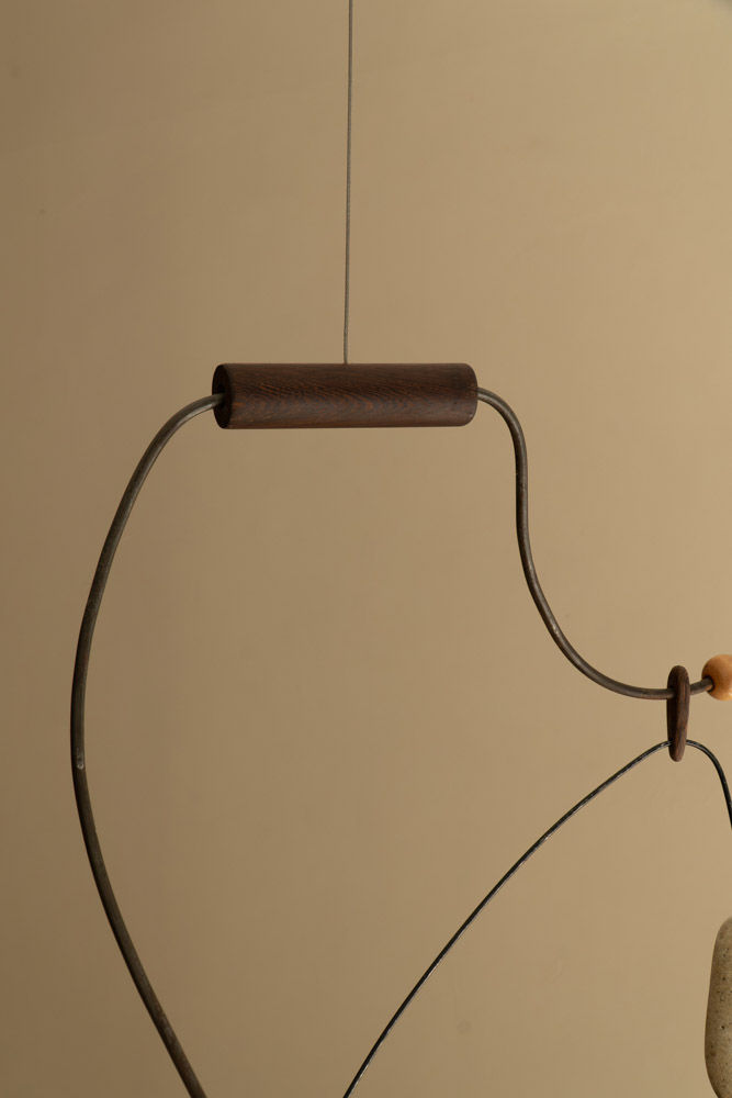 Close up of Suspension #26 El Caballero by Camille Tan showing metal 
