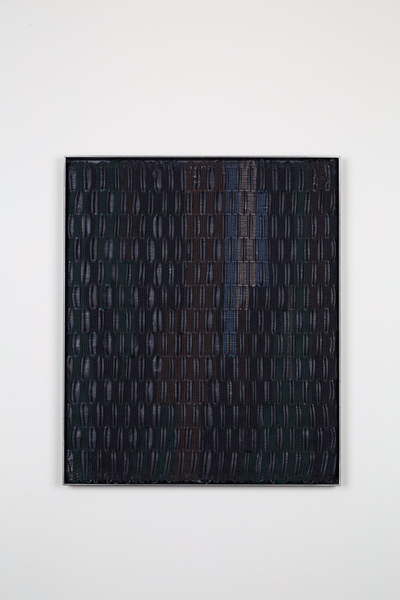 Moor V by Studio Jumi, wool, rubber, cotton, silk, steel frame, handwoven, 2026