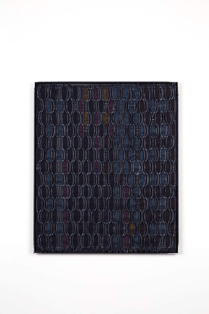 Moor VII by Studio Jumi, wool, rubber, cotton, silk, steel frame, handwoven, 2026
