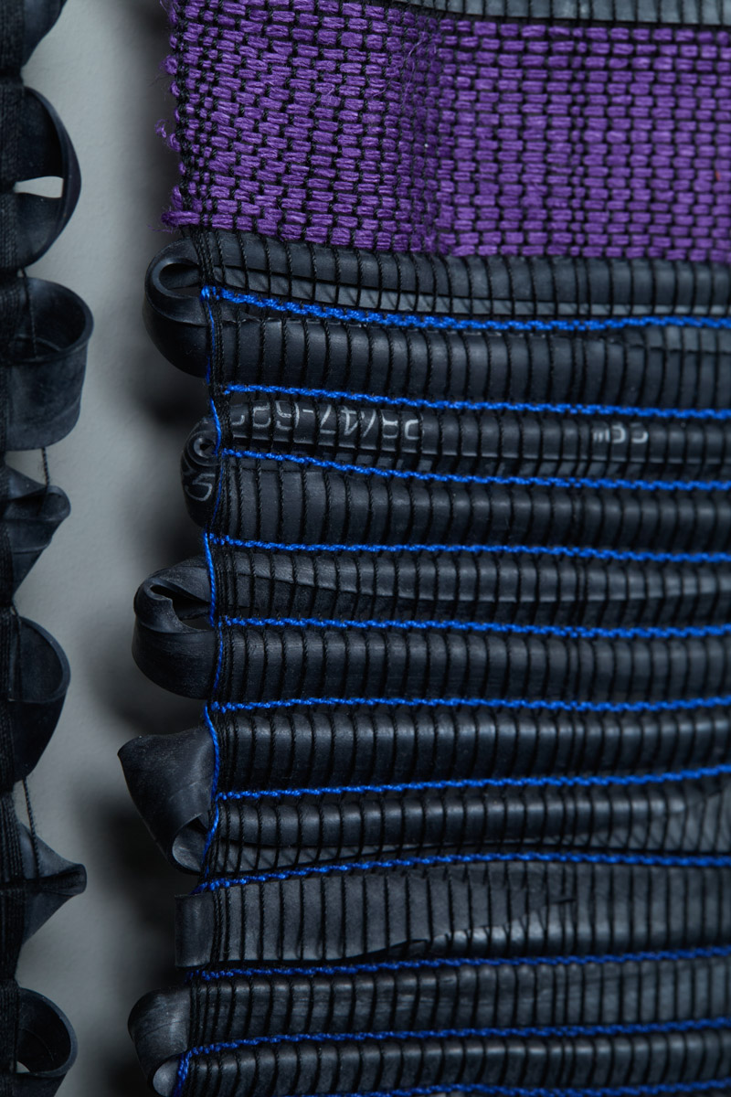 Detail of Passage by Studio Jumi showing surface texture and woven materials