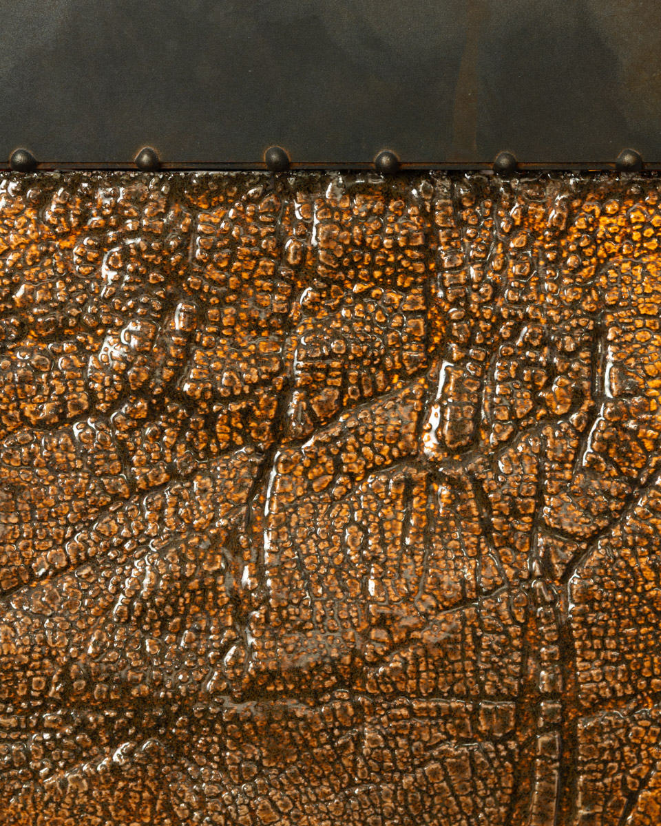 Detail of Oxidised Light by Hanna Fastrich showing surface texture